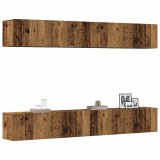 vidaXL 4 db falra szerelhető TV-szekrény szett régi fa 100 x 30 x 30 cm