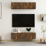 vidaXL 4 db füstös tölgy színű szerelt fa fali TV-szekrény 60x30x30 cm