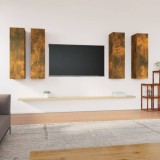vidaXL 4 db füstös tölgyszínű szerelt fa TV-szekrény 30,5x30x110 cm
