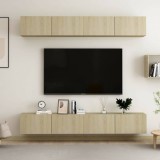 vidaXL 4 db sonoma-tölgyszínű forgácslap tv-szekrény 100 x 30 x 30 cm