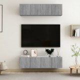 vidaXL 4 db szürke sonoma színű szerelt fa fali TV-szekrény 60x30x30cm