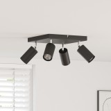 vidaXL 4 irányú állítható fekete GU10 mennyezeti spotlámpa