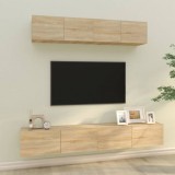 vidaXL 4 részes sonoma tölgy színű szerelt fa TV-szekrényszett