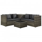 vidaXL 4 részes szürke polyrattan kerti ülőgarnitúra párnákkal