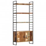 vidaXL 4 szintes tömör újrahasznosított fa könyvespolc 80x30x180 cm