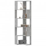 vidaXL 5 szintes betonszürke szerelt fa sarok könyvespolc 50x50x179 cm