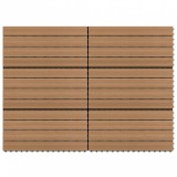 vidaXL 6 db barna wpc teraszburkoló lap 60 x 30 cm 1,08 m²