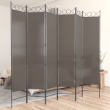 vidaXL 6 paneles antracitszürke szövet térelválasztó 240 x 220 cm