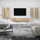 vidaXL 6 részes sonoma tölgy színű szerelt fa TV-szekrényszett