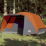 vidaXL 6 személyes szürke-narancssárga vízálló előrészes családi sátor