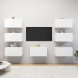 vidaXL 7 db fehér szerelt fa TV-szekrény 30,5 x 30 x 60 cm