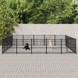 vidaXL Acél kültéri kutyakennel 23,52 m²