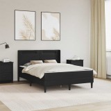 vidaXL Ágykeret matraccal Fekete 160 x 200 cm Műbőr