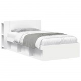 vidaXL Ágykeret tárolóval fejtámlával Fehér 80 x 200 cm Szerelt Fa