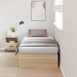 vidaXL Ágykeret tárolóval sonoma tölgy 100 x 200 cm Faanyag