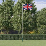 vidaXL Alumínium brit zászló és rúd 6,08 m