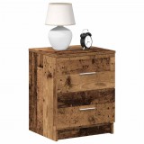 vidaXL Antik fa színű éjjeliszekrény 2 fiókkal 40x36x50 cm