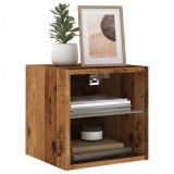vidaXL Antik fa színű fali TV-szekrény LED-világítással 30x28,5x30 cm