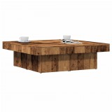 vidaXL Antik fa színű szerelt fa dohányzóasztal 90 x 90 x 28 cm