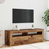 vidaXL Antik fa színű szerelt fa TV-szekrény LED-ekkel 120x35x40 cm