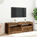vidaXL Antik fa színű szerelt fa TV-szekrény LED-ekkel 120x35x40 cm
