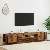 vidaXL Antik fa színű szerelt fa TV-szekrény LED-ekkel 200x35x40 cm