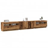 vidaXL Antik fa színű szerelt fa TV-szekrény LED-ekkel 260x35x40 cm