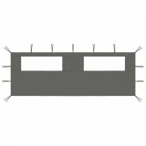 vidaXL Antracitszürke ablakos pavilonfal 6 x 2 m