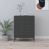 vidaXL Antracitszürke acél fiókos szekrény 80 x 35 x 101,5 cm