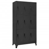 vidaXL Antracitszürke acél zárható szekrény 90 x 45 x 180 cm