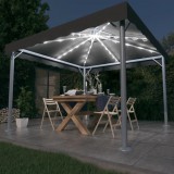 vidaXL Antracitszürke alumíniumpavilon LED fényfüzérrel 300 x 300 cm