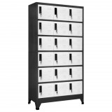 vidaXL Antracitszürke és fehér acél zárható szekrény 90 x 40 x 180 cm
