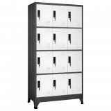vidaXL Antracitszürke-fehér acél zárható szekrény 90 x 45 x 180 cm