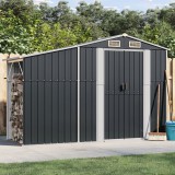 vidaXL Antracitszürke horganyzott acél kerti fészer 277x93x179 cm