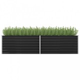 vidaXL Antracitszürke horganyzott acél kerti magaságyás 320x80x77 cm