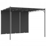 vidaXL Antracitszürke kerti pavilon oldalfüggönnyel 3 x 3 x 2,25 m