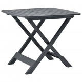 vidaXL Antracitszürke műanyag összecsukható kerti asztal 79x72x70 cm