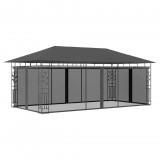 vidaXL Antracitszürke pavilon szúnyoghálóval 6 x 3 x 2,73 m