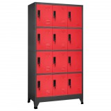 vidaXL Antracitszürke-piros acél zárható szekrény 90 x 45 x 180 cm