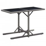 vidaXL Antracitszürke polyrattan és üveglapos kerti asztal 110x53x72cm