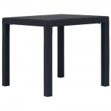 vidaXL Antracitszürke rattan küllemű műanyag kerti asztal 79x79x72 cm