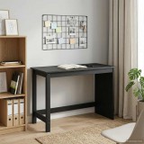 vidaXL Asztal Fekete 112 x 50 x 75 cm Tömör fenyőfa