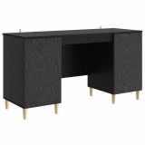 vidaXL Asztal Fekete Szerelt Fa 142,5 x 50 x 75 cm