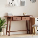vidaXL Asztal fiókkal Barna 110 x 30 x 79 cm Tömör Mahagóni Fa