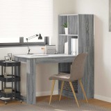 vidaXL Asztal polcokkal Szürke Sonoma 122 x 67 x 145 cm Faanyag