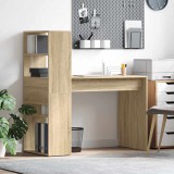 vidaXL Asztal Sonoma tölgy Szerelt Fa 113 x 54 x 120 cm