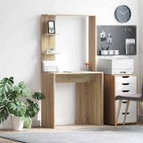 vidaXL Asztal Sonoma tölgy Szerelt Fa 78,5 x 37 x 154,5 cm