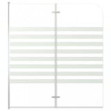 vidaXL Átlátszó csíkos edzett üveg kádparaván 120 x 140 cm