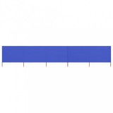 vidaXL Azúrkék 5 paneles szövet szélfogó 600 x 120 cm