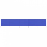 vidaXL Azúrkék szövet 5-paneles szélfogó 600 x 80 cm
